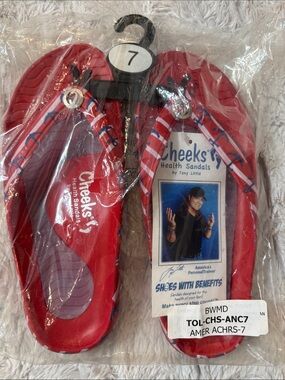 Cheeks Red Women's Health Sandals - Size 7